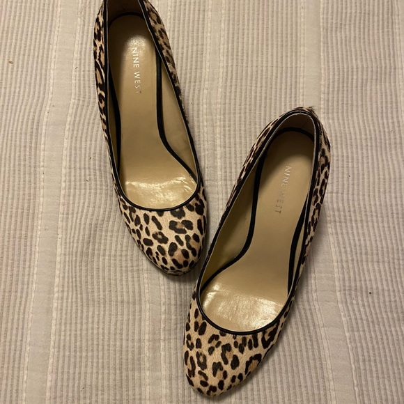 Leopard Print Calf Hair Platform Heels - Picture 2 of 2